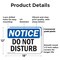 Signmission Do Not Disturb, 18 in W x Rectangle, Plastic OS-2PACK-NS-P-1218-L-11147 - alternate 2